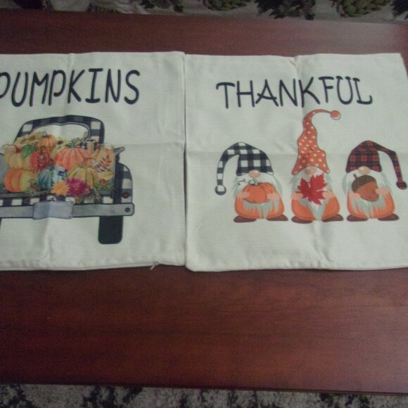 Bundle of 4 Fall/Autumn/Thanksgiving Pillow case covers - Picture 4 of 4